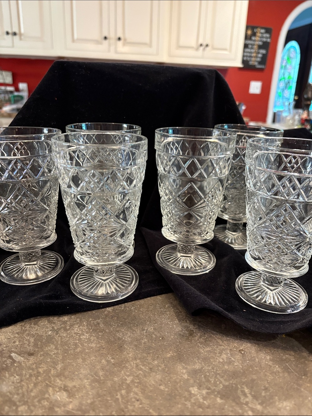 Vintage Hazel-Atlas Big Top Glasses Diamond Pattern